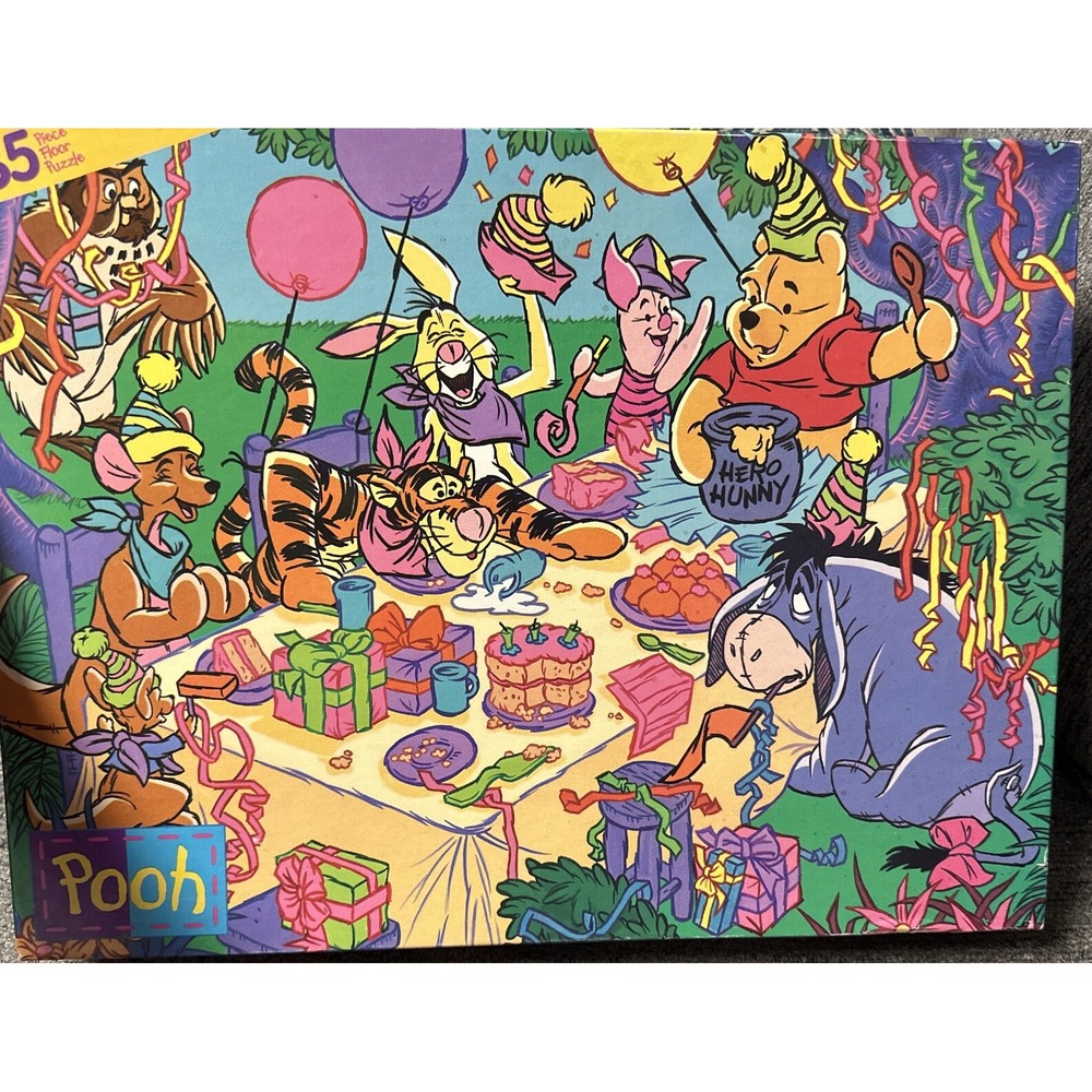 Winnie the Pooh birthday party 35 piece floor puzzle vintage